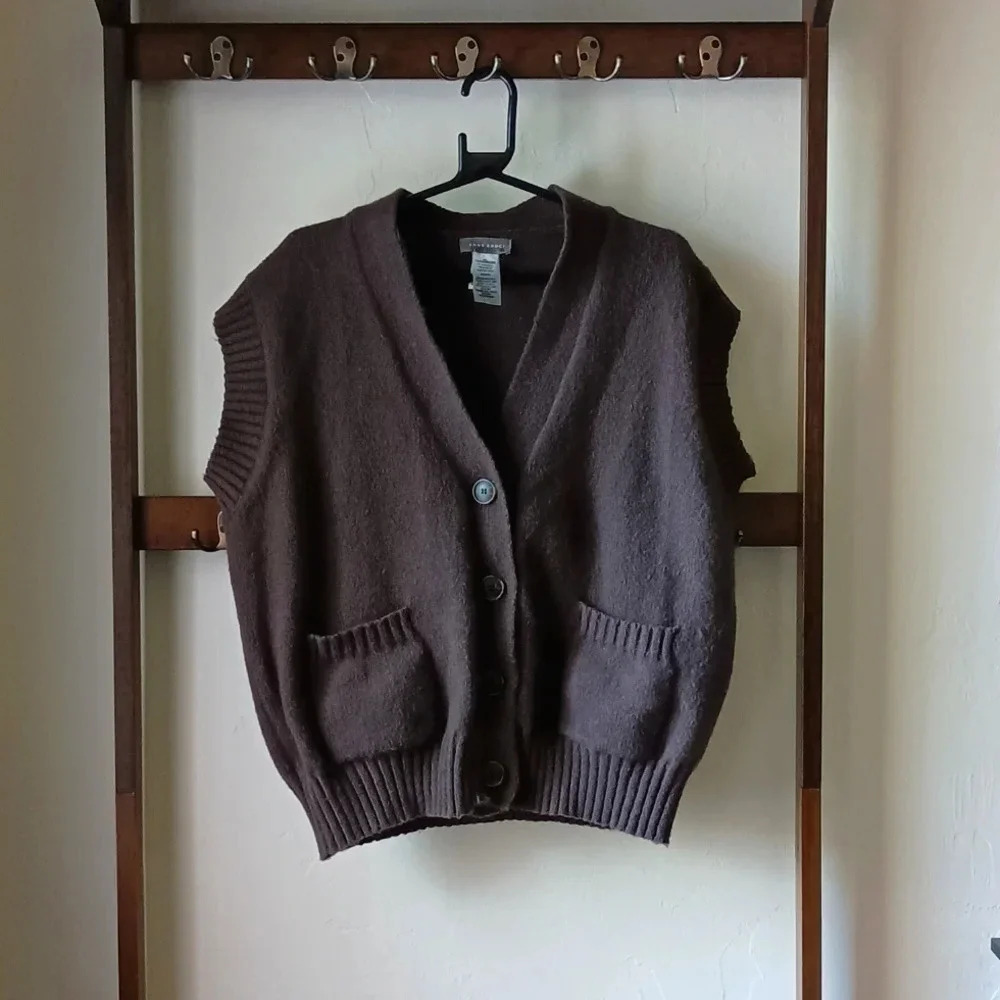 Sans Souci Brown Sweater Vest Cardigan